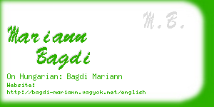 mariann bagdi business card